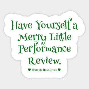 Human Resources Christmas Performance Review Cheer Sticker